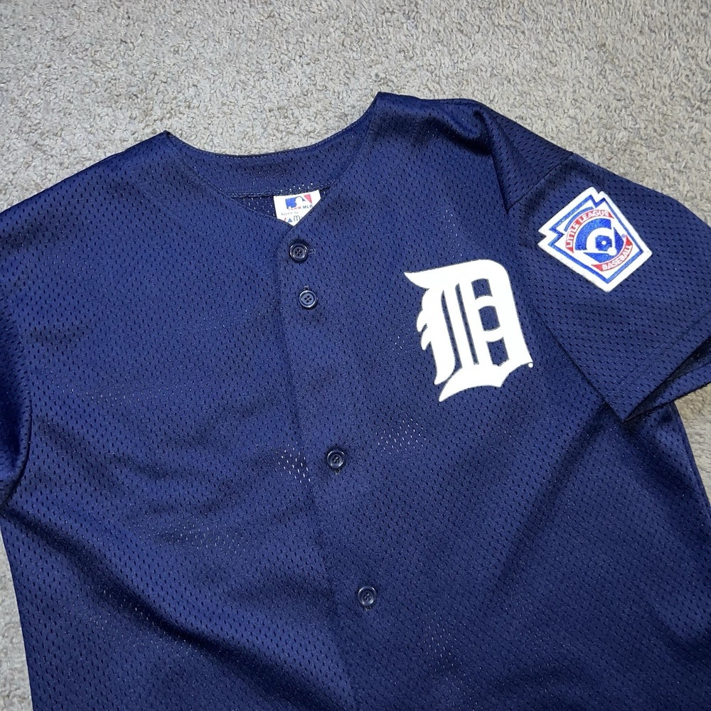 Vintage Majestic Detroit Tigers Authentic Mesh Jersey Women XL Navy Blue - Picture 6 of 6